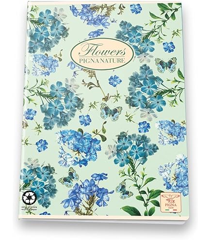 Quaderni Pigna Nature Flowers Set 2 - Carta Riciclata, Righe, 80g/m², Copertine Floreali - Foto 11
