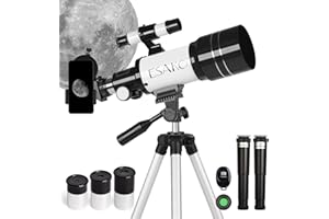ESAKO Telescope for Kids & Adults, 70mm Portable Beginner Telescopes with 3 Eyepieces, Height Adjustable Tripod & Phone Adapter