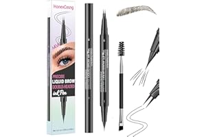 HONEXCESNG Professional Makeup Feutre à Sourcils Lift & Snatch, Waterproof, Sans Transfert, Crayon Sourcil Ultra-Fin Double 2 en 1 - Embout avec Brosse à Sourcils, Fini Naturel
