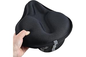 ROADNADO Wide Bike Seat Cushion Cover Soft Bike Seat Cover Padded for Men Women Bicycle Saddle Cover Comfortable Exercise Bike Saddle Cushions for Peloton, Spin, Electric, City Bike
