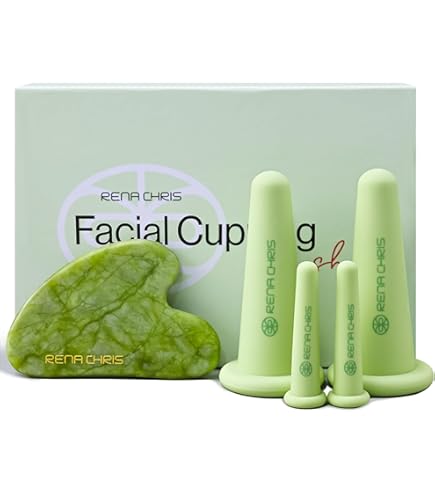 4 stuks gezichtscupping set, cupping met siliconen zuigbal