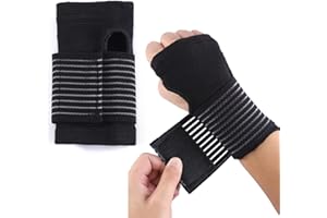 Yoezuo 2pcs Muñequera Transpirable Deportiva, Ajustable Muñequeras Tunel Carpiano, Muñequera Tendinitis Muñeca para Dolor Articulaciones, Esquinces, Distensiones, Entrenamiento, Gym