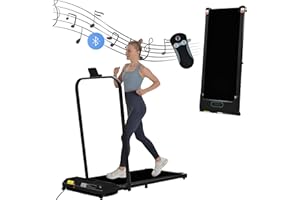 KAYAN Folding Treadmill for Home Office Use, Under Desk Treadmill,1-6KM/H, Portable Walking Running Machine with Bluetooth Speaker, Remote Control, LCD Display, Phone Holder