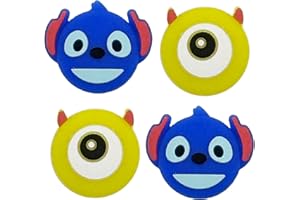 TCPENG® Thumb Grip Caps Compatible with Nintendo Switch/OLED/Switch Lite, Soft Silicone Joystick Grip Cute 3D Analog Stick Cover (Stitch_Mr.Q)