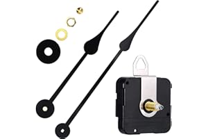 HILLHOME High Torque I Shaft Hands Quartz DIY Wall Clock Movement Mechanism with 9.1 Inch Long Spade Hand Battery Operated Repair Parts Replacement, 1/2 in Max Dial Thickness, 9/10 in Total Length
