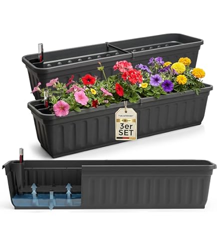 Geli Balkonkasten Aqua Toscana Terracotta 80 cm mit Bewsserungssystem -  Kunststoff: Amazon.de: Garten