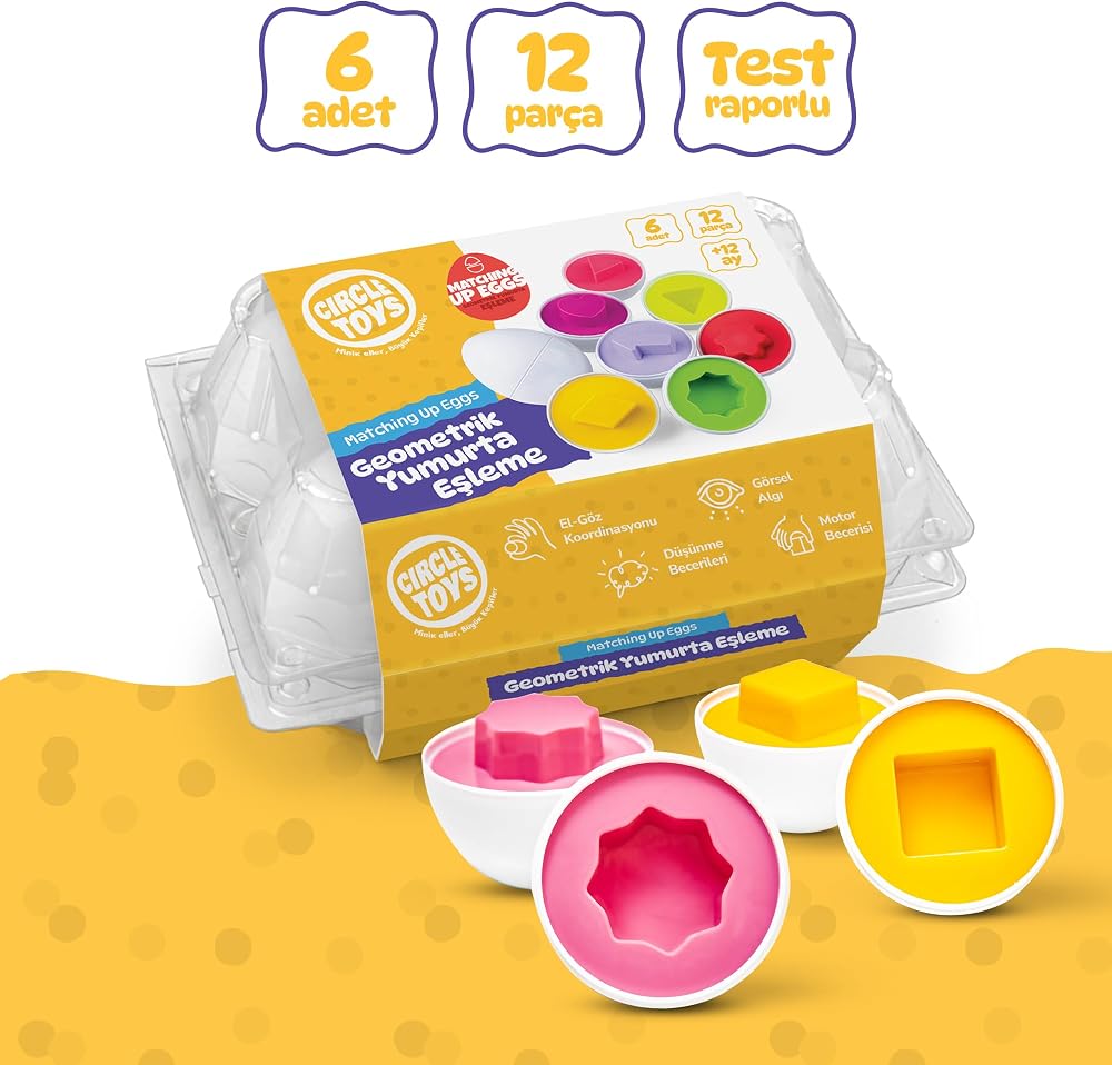 Circle Toys 6'lı Geometrik Yumurta Eşleme Oyunu