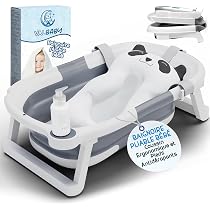 VALBABY® Baignoire Pliable Bébé Panda – Coussin Antidérapant Ergonomique | Portable, Compacte, De La Naissance à 2 Ans