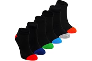 6-pak chłopięcych bambusowych skarpet do sneakersów | Sock | czarne skarpetki z niskim wycięciem na pięcie i palcach