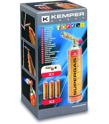 Kemper 121960MT5R Cannel à Levier Avec Flamme Pilote Et Économiseur - Bec 60mm, Tube 5m