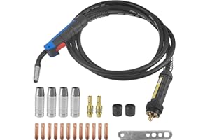 BQWEUN 22 Stück Schlauchpaket Schutzgas Kit, 4 m Schweißbrenner mit 15AK Pistolen-Isolierhülse, Schutzspitze und Kontaktspitze Schweißzubehör, Schutzgasschweißgerät, für Schweißgerät CO2 Schweißen (1)
