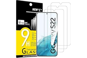 NEW'C 3 Pack Designed for Samsung Galaxy S22 5G, Screen Protector Tempered Glass, Case Friendly Anti Scratch Bubble Free Ultra Resistant