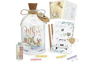 Joellfuner LED Bottle Light Wedding Money Gifts Wedding Packaging with Wedding Card, Wedding Gifts Money for Bride and Groom, Wedding Money Box Personalised for Fresh Lovers (Car)