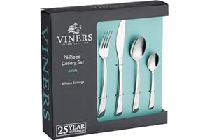 Viners Angel Cutlery Set - Elegant Mirror Polished Flatware Gift Box with 25 Year Guarantee, 24 Piece