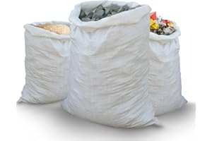SACKMAKER Large Woven Rubble Sacks - 50x80cm Garden Waste Bags - Heavy Duty 50kg Industrial Grade Builders Bag – Strong Robust Polypropylene (10 Sacks)