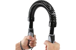Physionics® Power Twister - Extensible, Flexible, Barre en Acier, 20/30/40/50 kg de Résistance, Musculation des Pectoraux et Épaules - Ressort, Appareil Bras, Tige avec Ressort, Baton Biceps