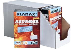 ESTEXO Kaminanzünder Grillanzünder Kohle-Anzünder 12x 64 Stück Ofenanzünder BBQ Anzündwürfel