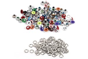 SHEENS Kit passacavi 100pcs 4mm, Occhielli in Alluminio Colori Misti per Abbigliamento Scarpe Borsa Artigianato Progetto Fai da Te(Colore Misto)