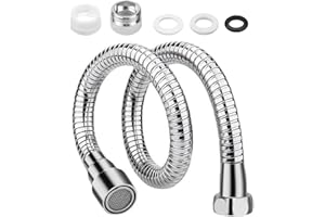 QZKJQDD Wasserhahnverlängerung 50CM, 360 Grad Schwenkbar, 2 Modi Wasserauslass, Edelstahl, Poliert, Perfekt für Küche, Bad & mehr