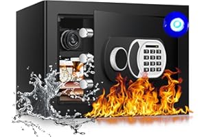 ToruKeep 28L Safe Tresor feuerfest wasserdicht, Digitaler Heimtresor mit Schlüssel, Herausnehmbares Regal, Wandtresor Möbeltresor für Schmuck Bargeld Medikamente A4 Dokumente