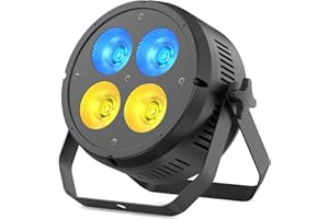 ZonQoonz 200W RGB Par LED, 4 x 50W COB Faretto LED Luce da Palco DMX512 Alta Luminosità Luce di Scena con Suono Attivato per Discoteca, Matrimonio, Bar, Feste, Halloween, Natale