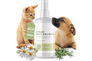 DBLABO Db Labo Spray Anti Prurito per Cani e Gatti 250ml | Lenisce Fastidio, Prurito e Dermatite Cane e Gatto | Formula Naturale a Base di Aloe Vera, Camomilla e Rosmarino | Sicuro, Vegan per Tutte Le età