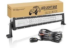 Willpower Barra Led Fuoristrada 56cm 270W Barra Luce a Led Con Cablaggio 12V 24V Combinata di Fascio Fari da Lavoro Led Barra Luminosa a Led per Auto Trattore Camion ATV Barca 4x4