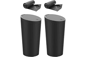 Pabbyeey 2 Stück Auto Mülleimer mit Deckel,Automülleimer Klein mit 2 Rollen Müllbeutel,Mini Auto Mülleimer Innenraum für Autos, Zuhause, Büro, Schlafzimmer, Wasserdicht und Geruchsdicht