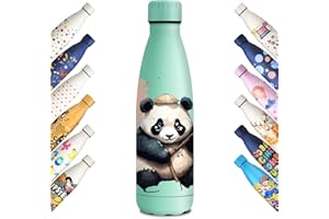 KollyKolla Gourde Isotherme Enfant, Gourde Inox 500ml, Impression 3D Gourde Isotherme, Sans BPA, Gourde Reutilisable, Bouteille Isotherme pour Enfant, Adultes, Sport, Bureau