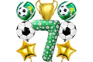 Fotbollsfolieballonger, 7 år, fotbollsdekoration, 7 år gammal, ballong, födelsedagsdekoration