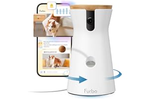 Furbo 360° Dog Camera & App [Subscription Required at Setup to Activate] | 1080p Pet Camera with Colour Night Vision, 2-Way Audio & Bark Alerts – Toss Treats via Phone App to Ease Separation Anxiety