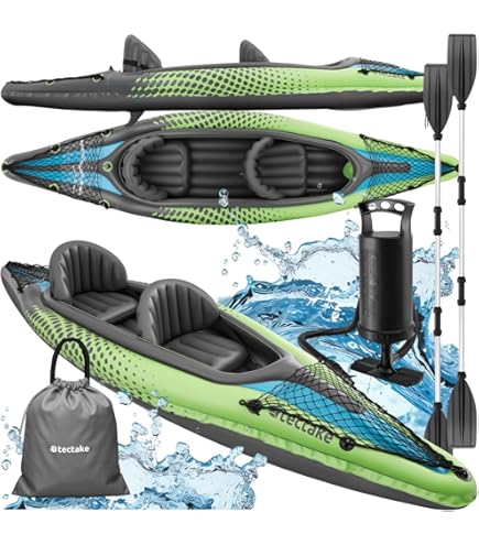 VEVOR Kayak Gonfiabile 2 Posti – Capacità 317 Kg Con Sedili EVA E Pompa Manuale - 3
