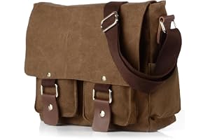 flintronic Unisex Messenger-väska, axelväska i duk, lediga herrväskor, flera fickor och stor kapacitet, för utomhusresor, pendlar, arbete