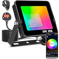 LED Strahler 35W Smart RGB Farbwechsel Flutlichter Bluetooth APP Control IP66 Wasserdichtes dimmbares Atmosphärenlicht…