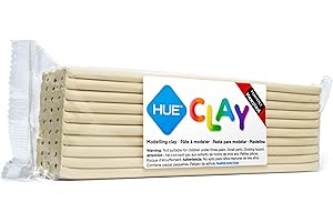 HUE Clay (Formerly Newplast) 500g, Stone - Firm, Reusable, Non-Drying, Oil-Based Modelling Material for Stop Motion Animation, Hobbyists & Sculptors. One Colour Layered Bar