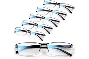 Gaoye 6 sztuk okularów do czytania, niebieskie światło blokujące czytelniki, męskie okulary na receptę, 3.0