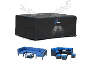 SIRUITON Överdrag för trädgårdsmöbler, 170 x 140 x 74 cm, med ventilationsöppningar, vattentät, vindtät, UV-beständig, rivtål
