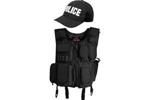 ‎NORMANI normani Taktische Einsatz Weste SWAT Patch mit Pistolenholster und SWAT Cap Tactical Vest