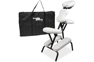 GUARANTEED4LESS Beauty Stool Chair Tattoo Massage Adjustable Portable Folding Therapy Body Salon (White)
