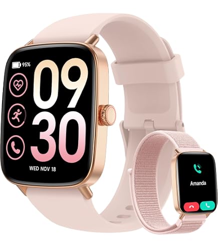 AcclaFit Smartwatch Uomo Donna, 1.85 Full Touch Screen Smartwatch con Effettua/Risposta Chiamate, Fitness Tracker con Pressione Sanguigna e Monitor Sonno, 140+ Sport Step Counter per Android iOS