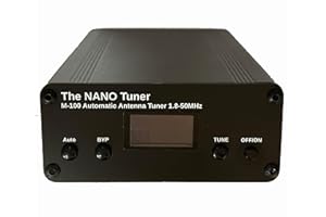 PQIQP Antenna Tuner M-100 Tiny 100W Automatic Antenna Tuner OLED Display 1.8-55MHz 7 * 7 ATU