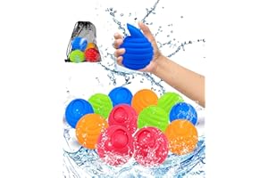 JORAKI Palloncini da Acqua Riutilizzabili, 12 Pezzi Gavettoni Acqua, Bombe d'acqua Facili da Riempire, Giocattoli da Piscina Palloncini d'Acqua per Estive Piscina Spiaggia Giardino Bombe d'Acqua Feste
