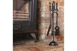 VALIANT FUN Valiant 5-Piece Fireside Tools Companion Set, Black