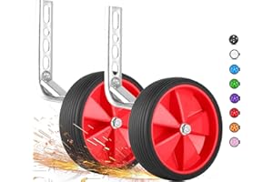 PROMETHEUS BICYCLES Stabilisers for childs bike 12 inch 14 inch 16 inch 18 inch Kids bike Stabilisers | Training wheels Bicycle Support Stable Steel Construction with Rubber Tires (Red)