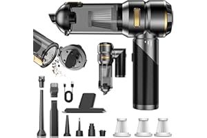 MTCHAVNO Aspirabriciole Senza Fili Potente, 21000Pa 4 in 1 Aspirapolvere Auto Portatile con Scarico Polvere Automatico a un Tocco,Aspiratore e Soffiatore con Motore Brushless,Mini Aspirapolvere Potente