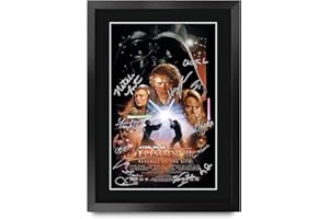 HWC Trading A3 FR Star Wars Episode III Revenge of the Sith The Cast Hayden Christensen Ewan McGregor Gifts Printed Poster Signed Autograph Picture for Movie Memorabilia Fans - A3 Framed