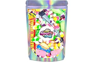 GENERIC FDUK Freeze Dried Sweets - Sour Variety Bag 150g (Halal Friendly) 1 Toxic Waste, 1 Tango Blue, 3 Chewits, 4 Whamtastics, 1 Refresher Chew, 50g Rainbow puffs