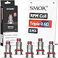 SMOK RPM Triple Coil 0.6 ohm, RPM Pod Coilhead, 5pcs No Nicotine, 2ml Capacity, AMZ UK Edition with Exclusive Barcode