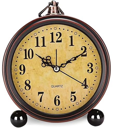 Réveil Rétro MEGYAD Analogique Silencieux - Horloge De Chevet Vintage à Piles Pour Chambre Et Bureau