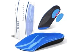 HOMENATUR Solette Ortopediche Fascite Plantare – Plantare Piede Piatto e Cavo – Media Solette Scarpe Uomo Donna – Supporto Arco – Plantari Alleviare Dolore Tallone (L 43-46)